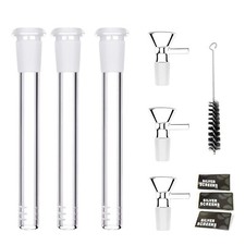 3PC 4.7 ''Glass Hookah Adapters Down Stem + 3PC 14mm Hookah Bowl Brushes Set picture