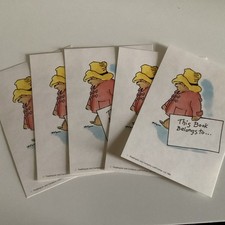  5 Charming Vintage Bookplates - Paddington Bear - Rare - 1982 - Very Good Cond picture