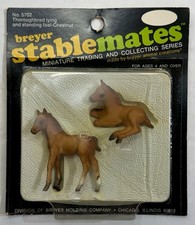Unopened Breyer Stablemates #5702 Chestnut Foal Pair 1975-76 G1 Black Card picture