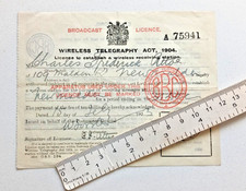 Wireless Radio Receiving Licence BBC 1923 (Early - Company not Corporation) picture