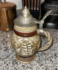 Avon Tall Ships Barkentine Bark Staysail Schooner Lidded Stein Made in Brazil  picture