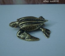 Vintage Solid Brass Sea Turtle Figurine: Home Garden Decor picture