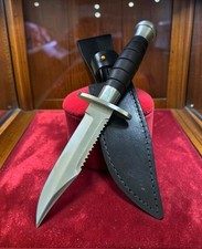 Custom Russian Combat Knife Military Tactical Serrated Leather Russian Knife picture