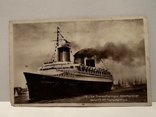 SS Normandie postcard real photo French Line  picture