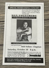 Vintage Dan Fogelberg Special Homecoming Concert October 30 Promo Ad Flyer picture