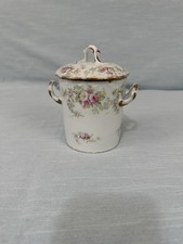 Antique Elite Works Limoges France Porcelain Hair Receiver Pink Roses Gold Trim picture
