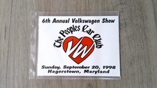 VTG 6th Annual Volkswagen Car Show Dash Plaque 1998 VW Car Club NOS picture