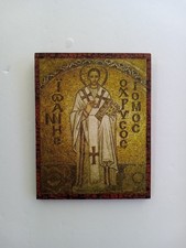Saint John Chrysostom Orthodox Christian Wooden Icon | Handmade picture