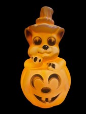 Hard To Find, Rare Star Brand Cat Pumpkin Halloween Tabletop Blow Mold With Cord picture