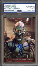 WILLEM DAFOE SIGNED 2002 TOPPS MARVEL SPIDER-MAN #48 GREEN GOBLIN PSA AUTO picture