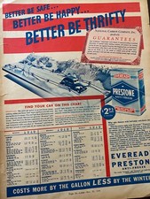 Prestone Anti Freeze, Full Page Vintage Large Format Print Ad, a picture