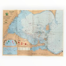 Vintage Lake Erie Fishing Map Eries Triangle LORAN-C Walleye Perch Laminated picture