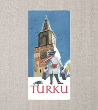 TURKU Illustration Erik Bruun / Jussi Mäntysen 1955 Finland Tourist Brochure picture