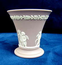 Wedgwood Lilac Jasperware Spill Vase Four Seasons Cherubs picture