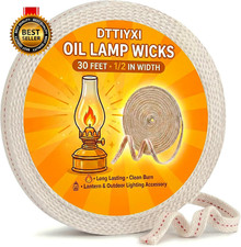 Oil Lamp Wicks 1/2 Inch X 30 Ft Flat Cotton Lantern Wick for Oil Lamps... picture
