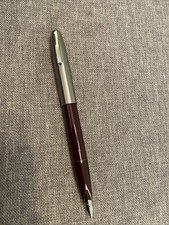 Vintage Shaffer White Dot Burgundy barrel / Imp.ll Del Fountain Pen Silver Nib F picture