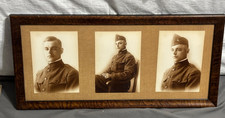 WWI 1917-1918 TRIPTYCH PANEL 3 sepia Photo set SOLDIER US Uniform INFANTRY AEF picture