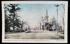 Vintage Postcard 1907-1915 Methodist Church & Franklin Turn Pike, Allendale, NJ picture