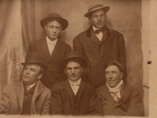 c1907-1915 RPPC Five Men Group Studio Photo Classic Style Suits ANTIQUE Postcard picture
