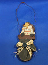 Vintage Christmas tree Ornament Santa Claus Wood Holiday Décor picture