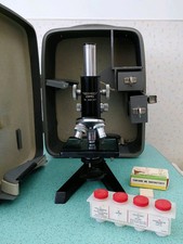 Vintage Reichert Austria Monocular Microscope Serial Number 240217 in Leitz Case picture
