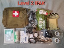 LOKI-360 TACTICAL COMPLETE LEVEL TWO IFAK KIT IN TAN POUCH. TRAUMA SUPPLIES picture