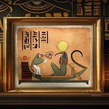 Egyptian Thoth Ancient God Of Knowledge Stretched Canvas Art Print picture