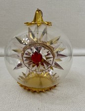 Vintage Resl Lenz Germany Christmas Beaded Star Orn Foil Glass Retro Spinner picture