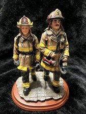 Vintage Vanmark Red Hats of Courage Team Effort FM88008 Firefighter Statue picture