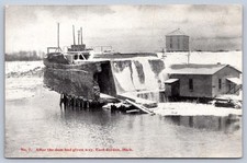 K61/ East Jordan Michigan Postcard c1910 Flood Disaster Dam Break 524 picture