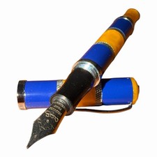 Monteverde USA Regatta Sport Fountain Pen Blue/Yellow Stub(1.1)Nib picture