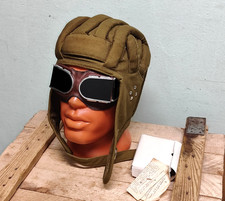 Soviet Russian Army Tank man USSR Tanker Helmt Ribbed Hat Size 58 + Glasses,NEW picture