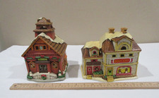 Vtg. Lefton Ceramic Schoolhouse (1986) & Bootery Shop (1988)Christmas Village  picture