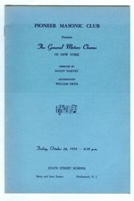 Vintage 1958 PIONEER MASONIC CLUB General Motors Chorus of NY Program Booklet picture
