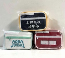 Haikyuu HQ Enamel Bag Style Pouch Set of 3 Karasuno Nekoma Aoba Johsai Haikyu picture