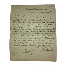 1876 J.H. Burleigh ALS to Judge Goddard on Post Office Bill, 1875 Watermark picture