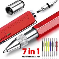 7-in-1 Multifunctional Multi-Tool Pen with Screwdriver, Ruler, Level, Stylus & B picture
