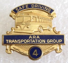Vintage ARA Transportation Group Bus Company 4 Year Safe Driving Award Pin picture