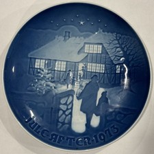 B&G Bing & Grondahl Christmas Plate 1973 Blue Porcelain Denmark  picture