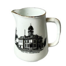 TOWN HALL - WALKERTON ONTARIO CANADA Souvenir ANTIQUE CHINA TRINKET CREAMER picture
