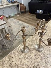 2 GORHAM Convertible Sterling Silver 3 Light Candelabra Candle Holders #638 picture