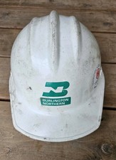 Vintage Burlington Northern Railroad Hard Hat Safety Helmet Ed Bullard USA 3 RIB picture