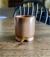 Vintage Frankoma Pottery Plainsman Brown Mini Sugar Bowl Set 1B 5XS picture