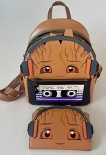 RARE Loungefly Marvel Guardians of the Galaxy Baby Groot Backpack & Wallet picture