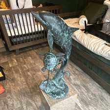 SPI SAN PACIFIC INTERNATIONAL BRONZE SCULPTURE Dolphin Turtle & Sting Ray 30