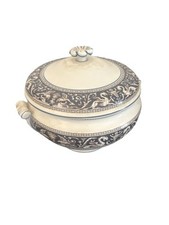 Wedgwood FLORENTINE W1956 Dark Blue Lidded Soup Tureen Bowl picture