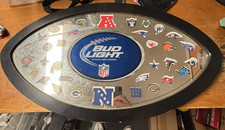 BUD LIGHT NFL OVAL MIRROR SIGN 32 TEAM HELMET LOGOS FRAMED 33x18 2011 Edition picture