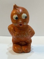 JAPAN VINTAGE HALLOWEEN BISQUE PUMPKIN BOY ANTHROPOMORPHIC JACK O LANTERN picture