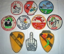 Lot x 10 Patch - SNOOPY - Fark You Colonel - 1st Air Cavalry - Vietnam War, 9/43 picture