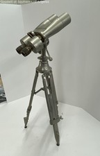 Vintage Military Style Binoculars on Adjustable Tripod Stand picture